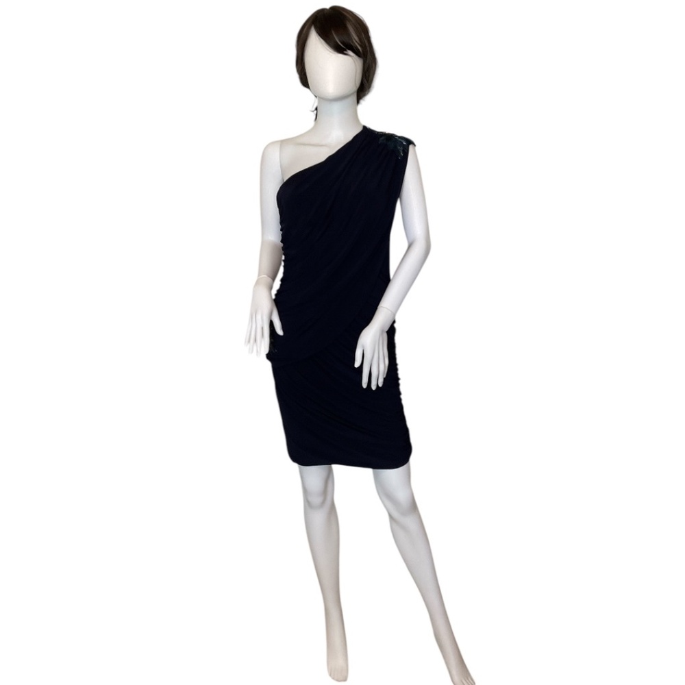 Alex & Eve One Shoulder Ruched Dress